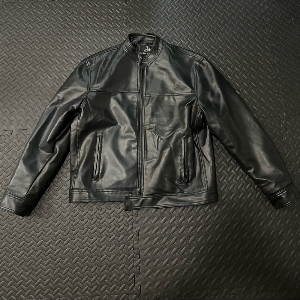 American Eagle Black Leather Jacket Size Small